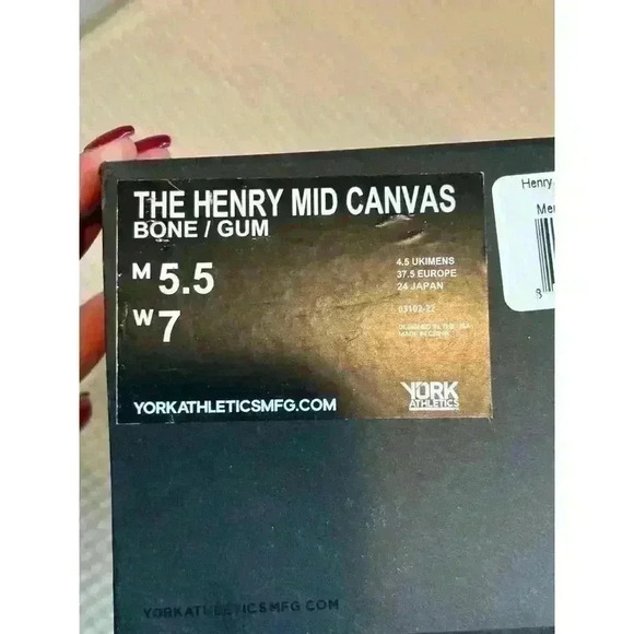 YORK ATHLETICS THE HENRY MID TRAINER IN BONE/GUM WOMEN 7 / EU 37.5 New in Box! - Picture 9 of 9